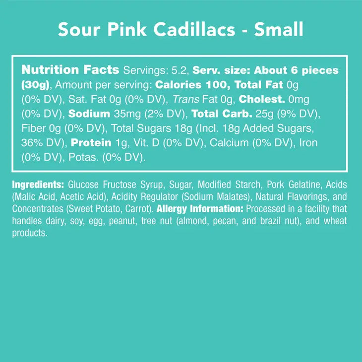 Sour Pink Cadillac Candies