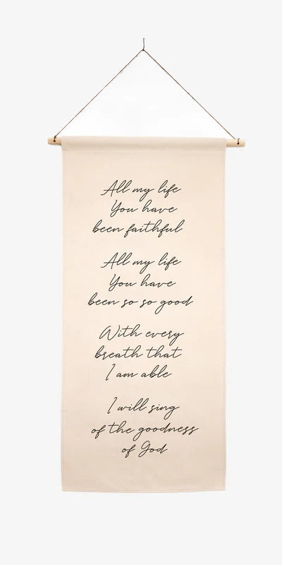 CANVAS SCROLL HANGING BANNER SIGNS | BIBLE VERSE TAPESTRY